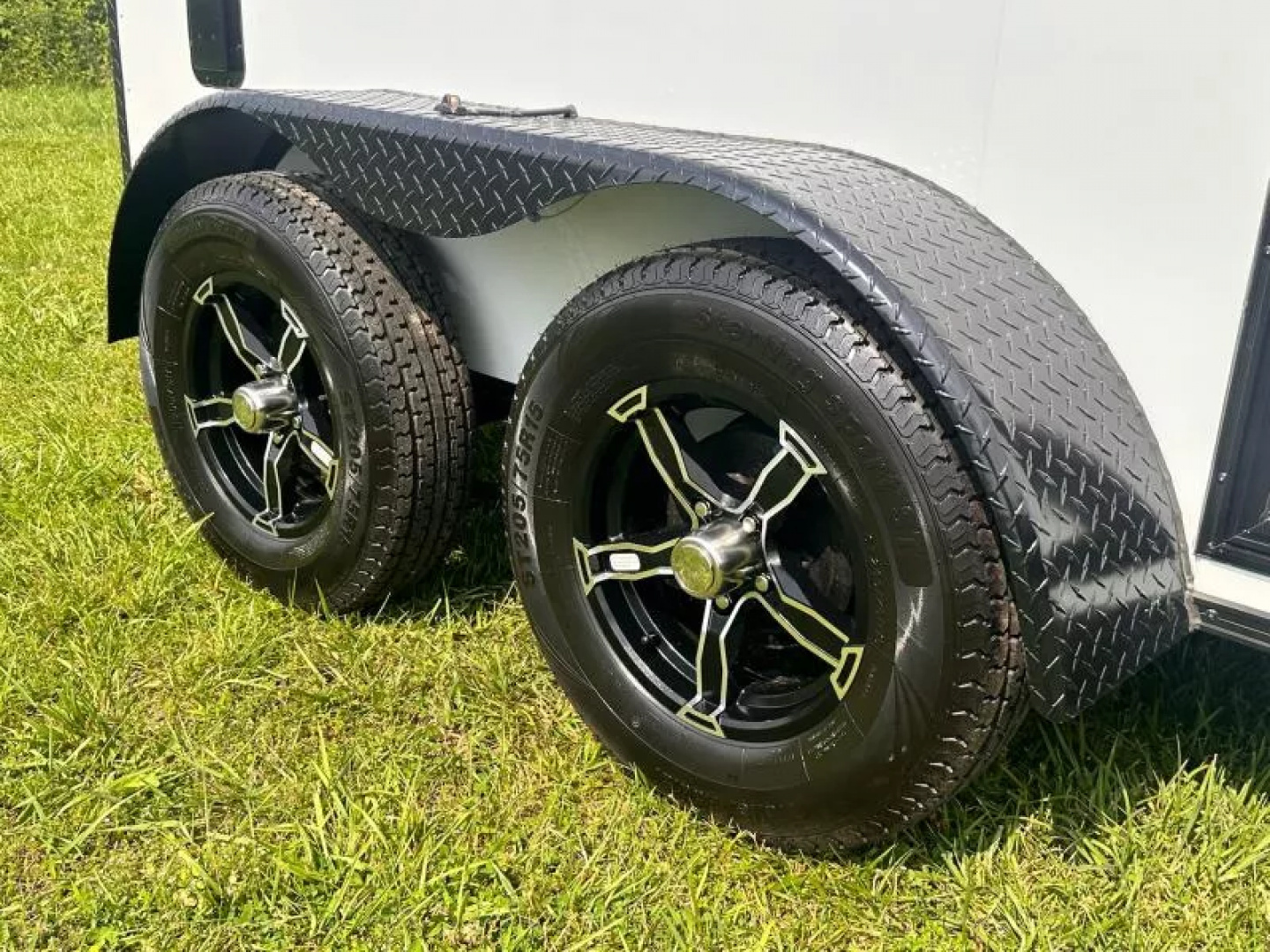 New 2025 Rock Solid Cargo 6X10 -Enclosed Trailer-3500LB Tandem Axle-White Poly-Blackout