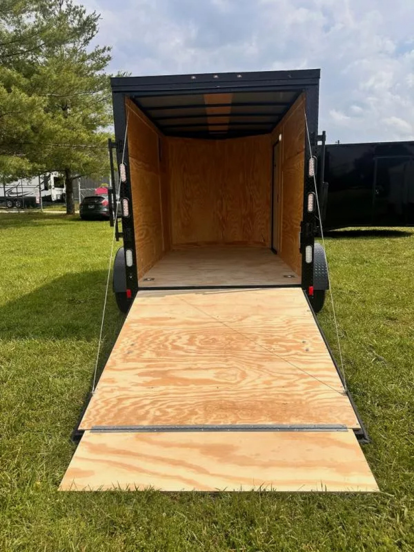 New 2025 Rock Solid Cargo 6X10 -Enclosed Trailer-3500LB Tandem Axle-White Poly-Blackout