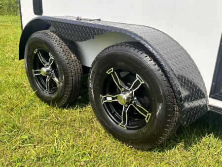 New 2025 Rock Solid Cargo 6X10 -Enclosed Trailer-3500LB Tandem Axle-White Poly-Blackout