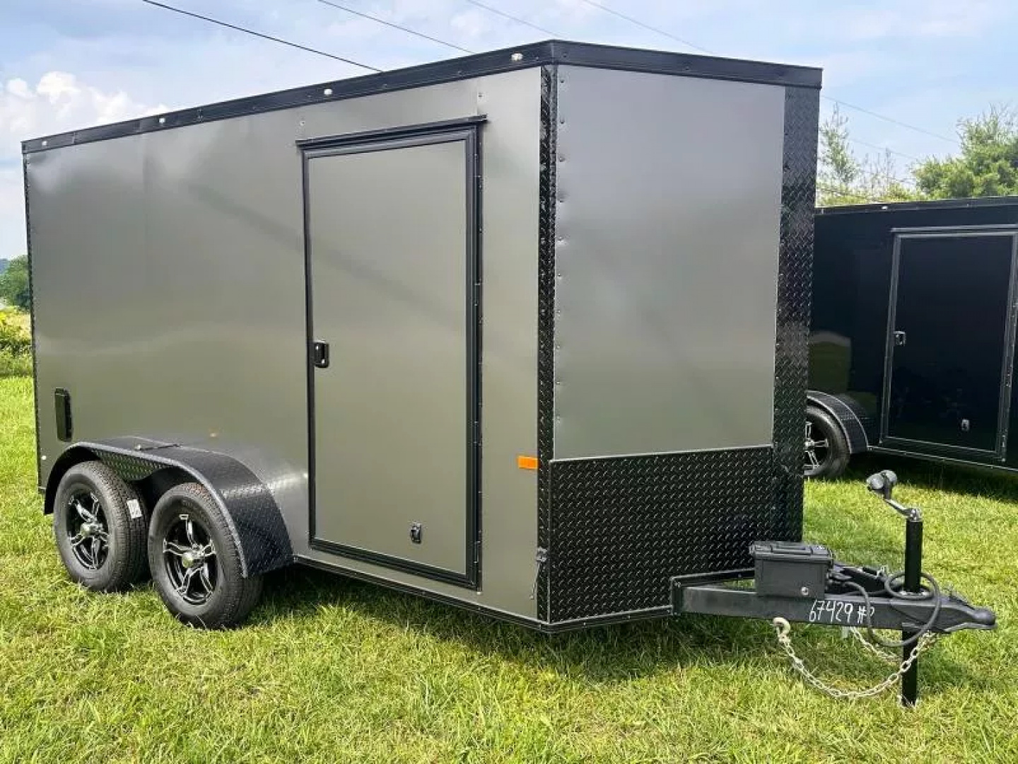 New 2025 Rock Solid Cargo 6X12 Enclosed Trailer-3500LB Tandem Axle-Charcoal Poly-Blackout