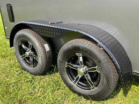 New 2025 Rock Solid Cargo 6X12 Enclosed Trailer-3500LB Tandem Axle-Charcoal Poly-Blackout