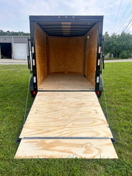 New 2025 Rock Solid Cargo 6X12 Enclosed Trailer-3500LB Tandem Axle-Charcoal Poly-Blackout