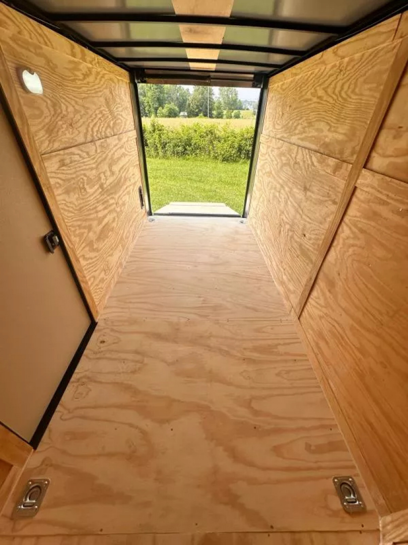 New 2025 Rock Solid Cargo 6X12 Enclosed Trailer- 3500LB Tandem Axle-White Poly- Blackout