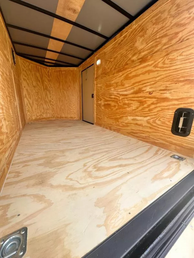 New 2025 Rock Solid Cargo 6X12 Enclosed Trailer- 3500LB Tandem Axle-White Poly- Blackout