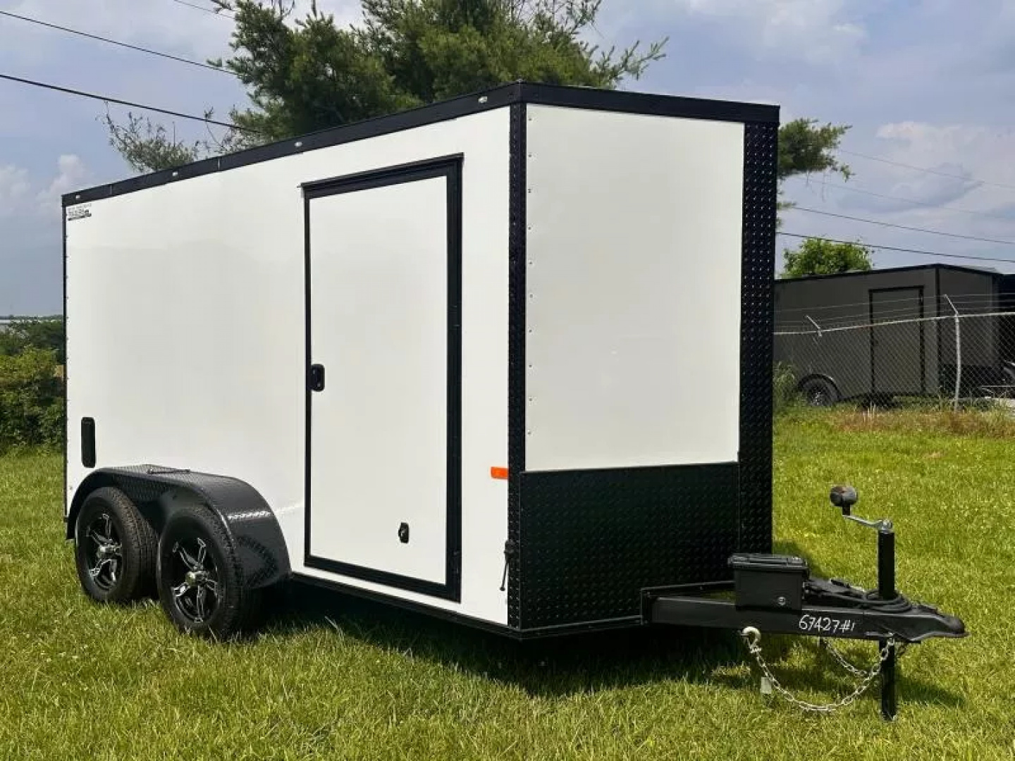 New 2025 Rock Solid Cargo 6X12 Enclosed Trailer- 3500LB Tandem Axle-White Poly- Blackout
