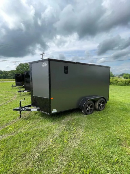 New 2025 Rock Solid Cargo 6X12- Enclosed Trailer-3500LB Tandem Axle-Charcoal Poly-Blackout