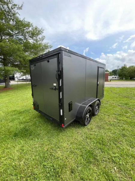New 2025 Rock Solid Cargo 6X12- Enclosed Trailer-3500LB Tandem Axle-Charcoal Poly-Blackout