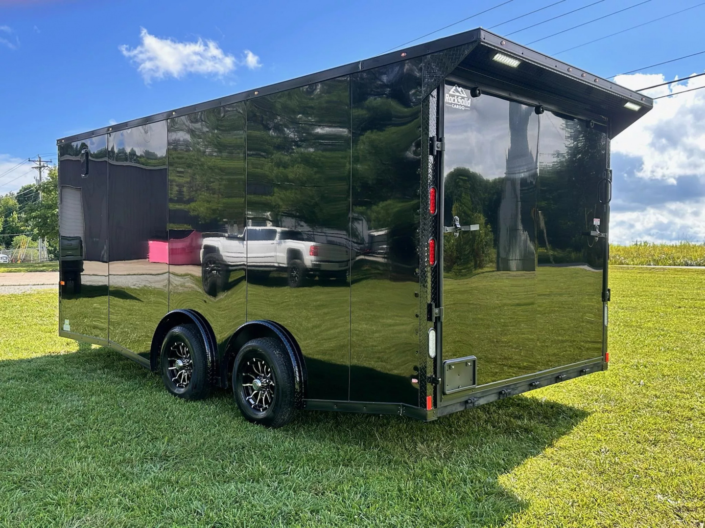 New 2026 Rock Solid 8.5x18 Car Hauler -5200LB Torsion Axle-Blackout