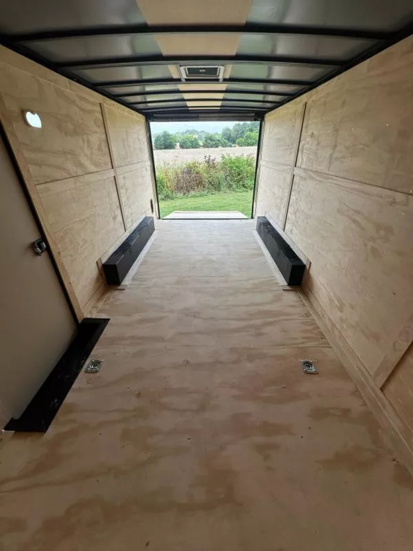 New 2026 Rock Solid 8.5x18 -Car Hauler-5200LB Torsion Axle-Charcoal Poly- Blackout-Enclosed Car Hauler