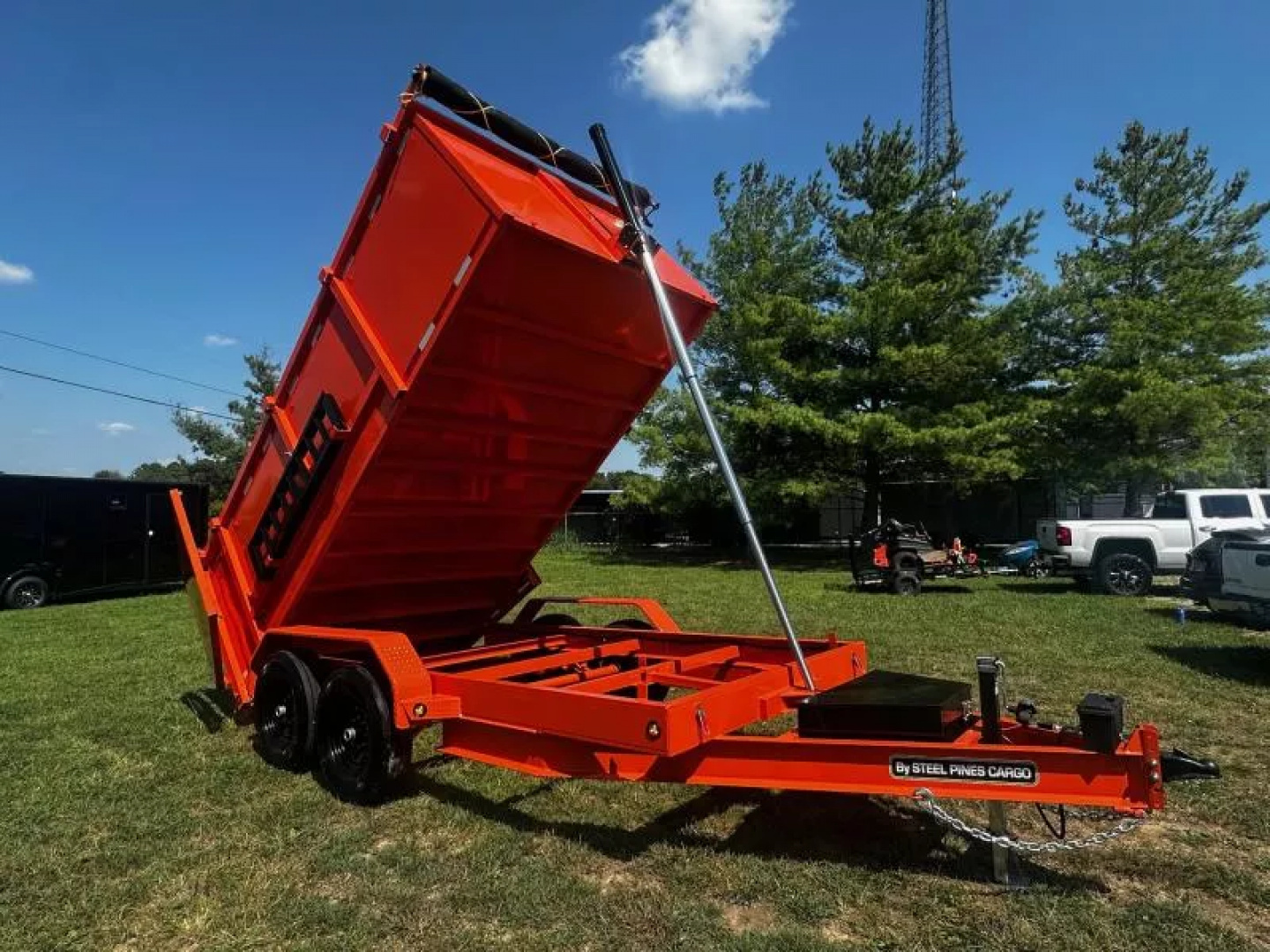 New 2026 Steel Pines Cargo 7X14 Dump Trailer -7000LB Axles