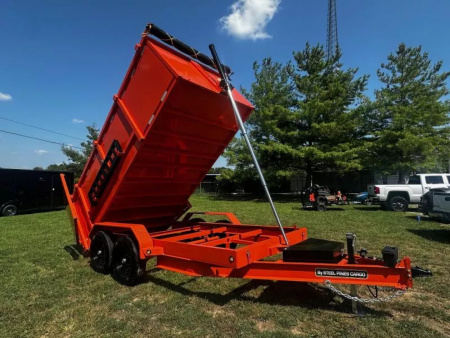 New 2026 Steel Pines Cargo 7X14 Dump Trailer -7000LB Axles