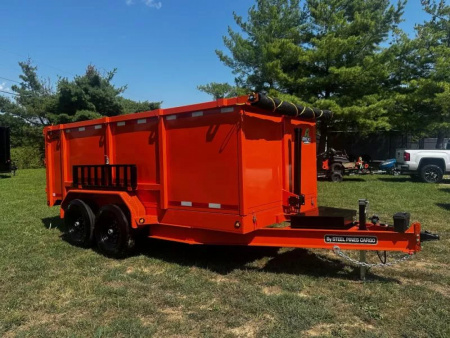 New 2026 Steel Pines Cargo 7X14 Dump Trailer -7000LB Axles
