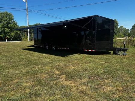 New 2026 Rock Solid 8.5x28-Finished Interior-7000LB Split Torsion Axles-Black Poly-Blackout- Car / Racing Trailer