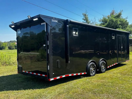 New 2026 Rock Solid 8.5x28-Finished Interior-7000LB Split Torsion Axles-Black Poly-Blackout- Car / Racing Trailer