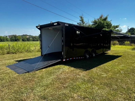 New 2026 Rock Solid 8.5x28-Finished Interior-7000LB Split Torsion Axles-Black Poly-Blackout- Car / Racing Trailer