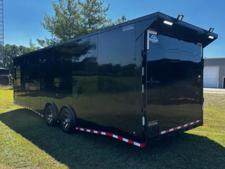 New 2026 Rock Solid 8.5x28-Finished Interior-7000LB Split Torsion Axles-Black Poly-Blackout- Car / Racing Trailer