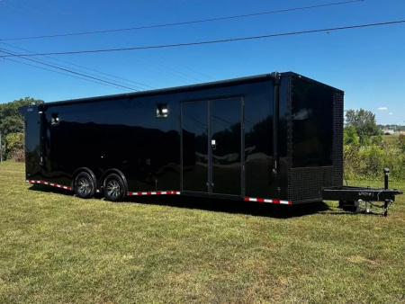 New 2026 Rock Solid 8.5x28-Finished Interior-7000LB Split Torsion Axles-Black Poly-Blackout- Car / Racing Trailer