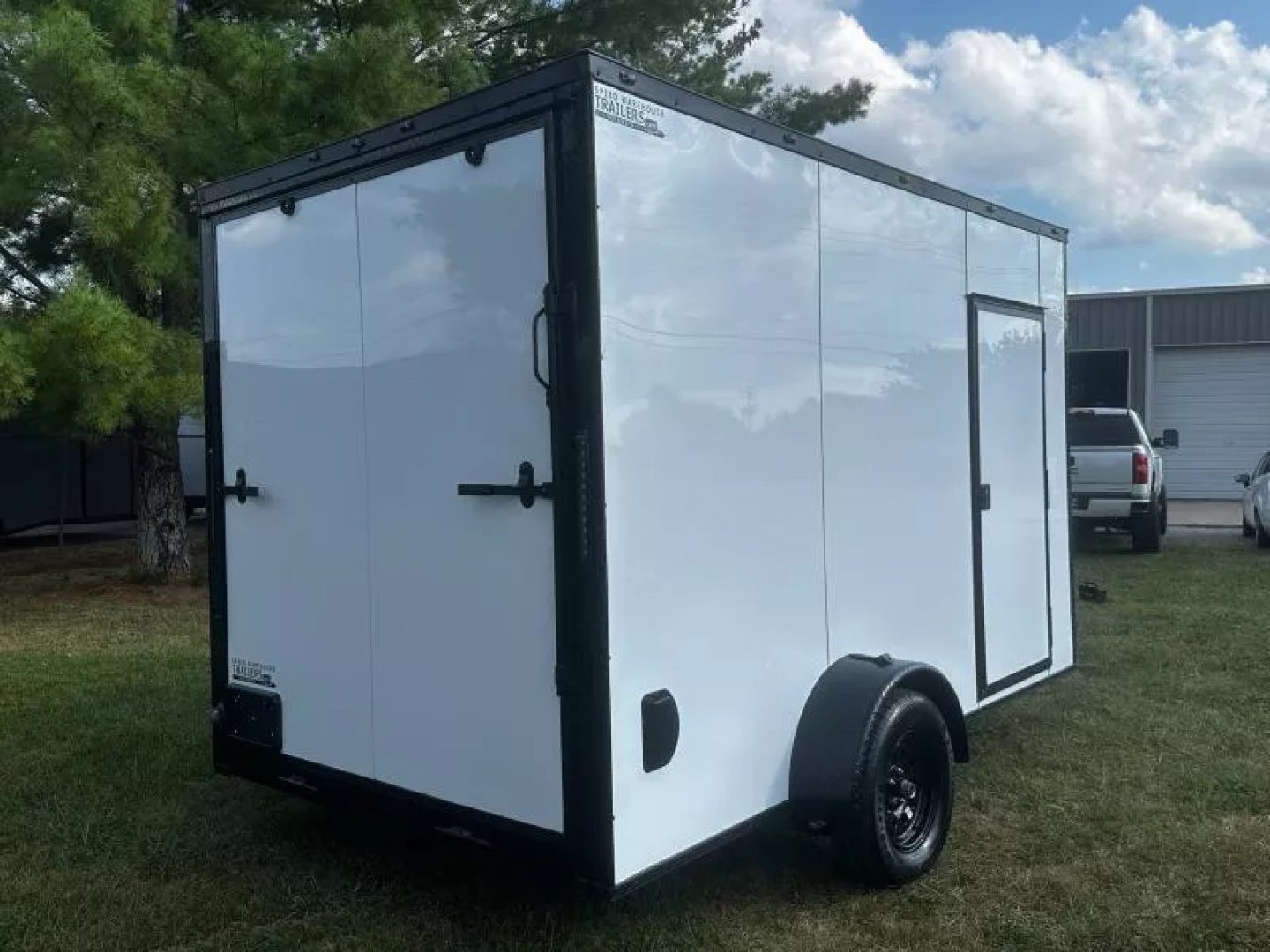 New 2026 Luxe 7X12 Enclosed Trailer-3500LB Single Axle-7'ft Interior-White Poly-Blackout