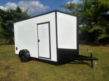 New 2026 Luxe 7X12 Enclosed Trailer-3500LB Single Axle-7'ft Interior-White Poly-Blackout
