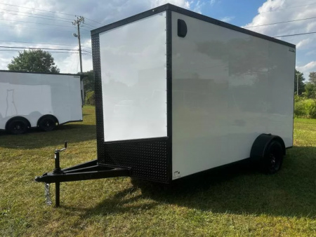 New 2026 Luxe 7X12 Enclosed Trailer-3500LB Single Axle-7'ft Interior-White Poly-Blackout