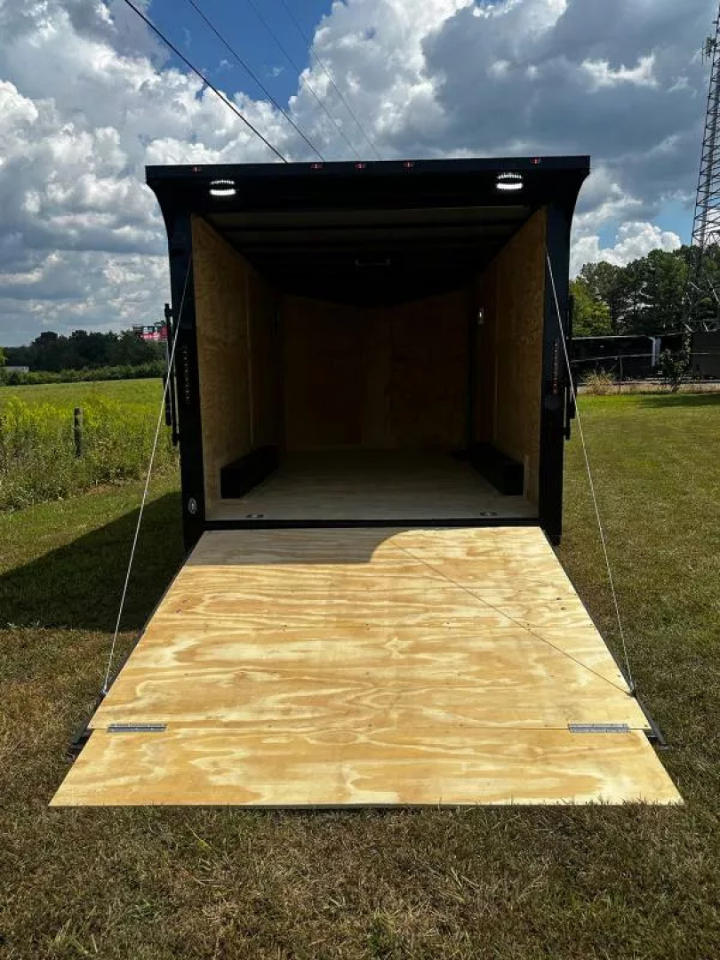 New 2026 Luxe 8.5x16 Car Hauler-5200 Torsion- White poly- Blackout- Enclosed Trailer