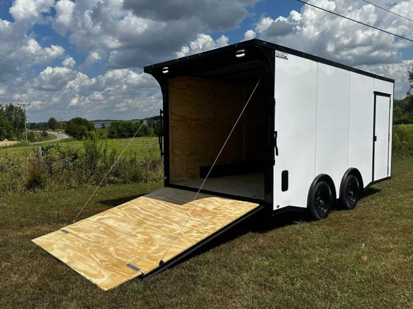 New 2026 Luxe 8.5x16 Car Hauler-5200 Torsion- White poly- Blackout- Enclosed Trailer