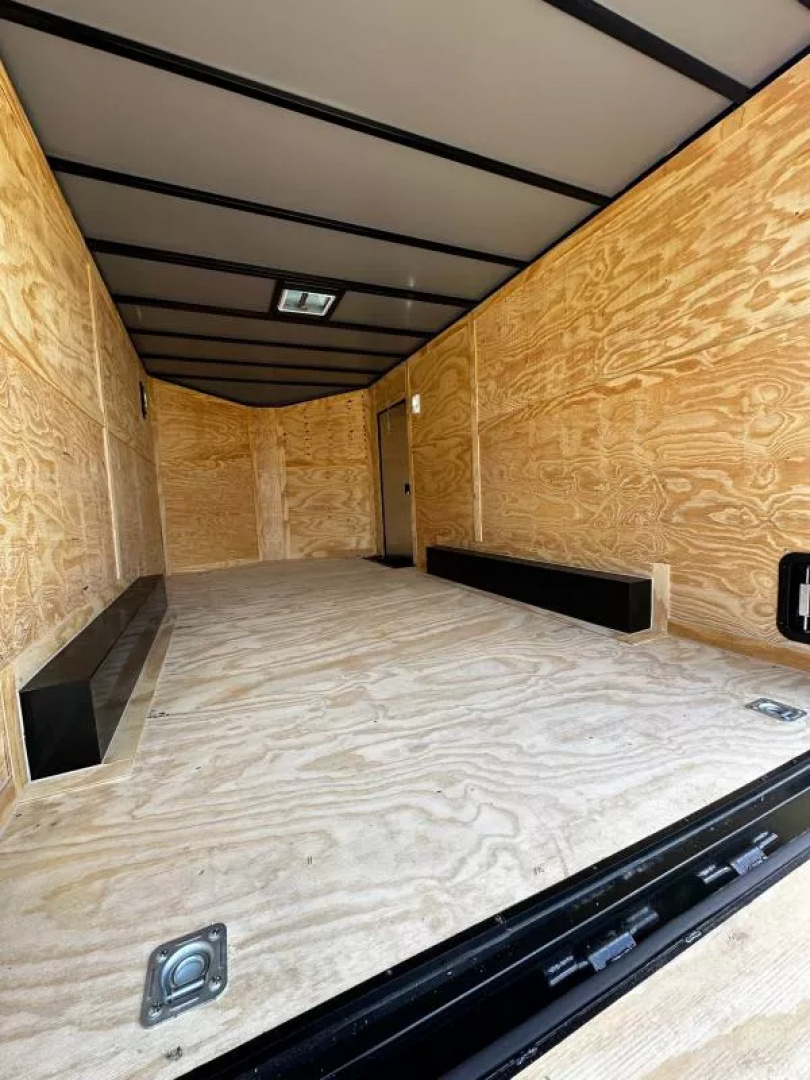 New 2026 Luxe 8.5x16 Car Hauler-5200 Torsion- White poly- Blackout- Enclosed Trailer