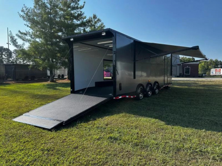 New 2026 Luxe 8.5x28 Race Trailer- Finished Interior-7000LB Triple Axle- Charcoal Poly-Blackout-Car/Racing Trailer