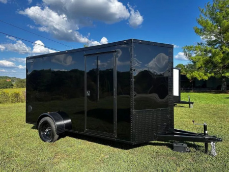 New 2026 Luxe 6X12-Enclosed Trailer-3500LB Single Axle-Black Poly-Blackout