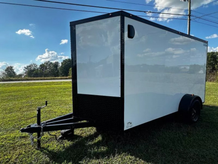 New 2026 Luxe 6X12 - Enclosed Trailer- 3500LB Single Axle - White Poly - Blackout