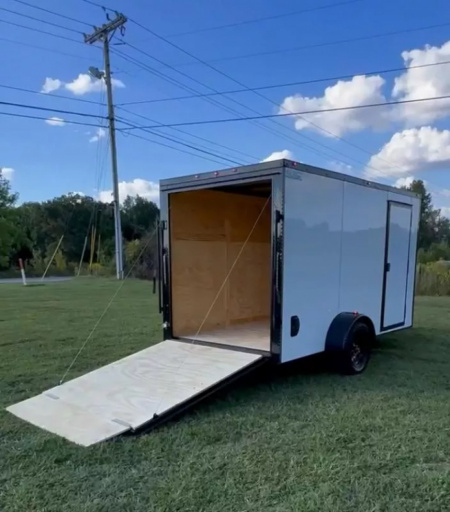 New 2026 Luxe 6X12 - Enclosed Trailer- 3500LB Single Axle - White Poly - Blackout