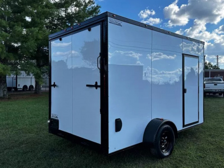 New 2026 Luxe 7X12 Enclosed Trailer-3500LB Single Axle-7'ft Interior-White Poly-Blackout