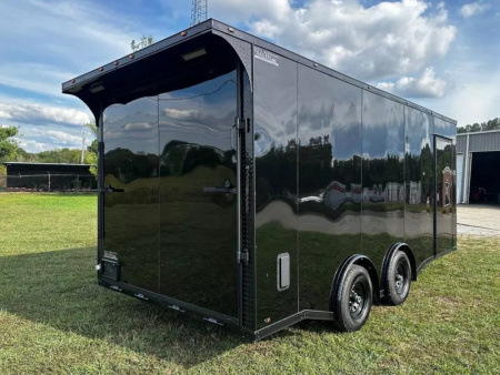 New 2025 Luxe 8.5x18 Car Hauler- 5200LB Torsion Axle- Black Poly-Blackout-Enclosed Car Hauler