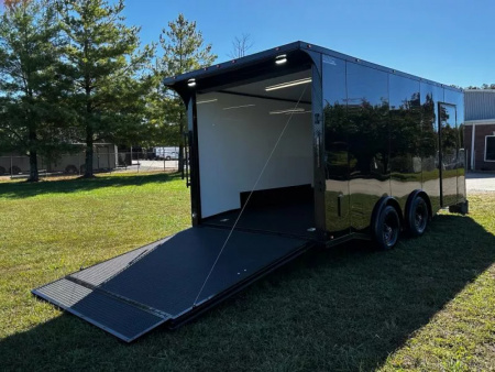 New 2026 Luxe 8.5X18 Race Trailer-Finished Interior- 5200LB Torsion Axles- Black Poly-Blackout-Car/Racing
