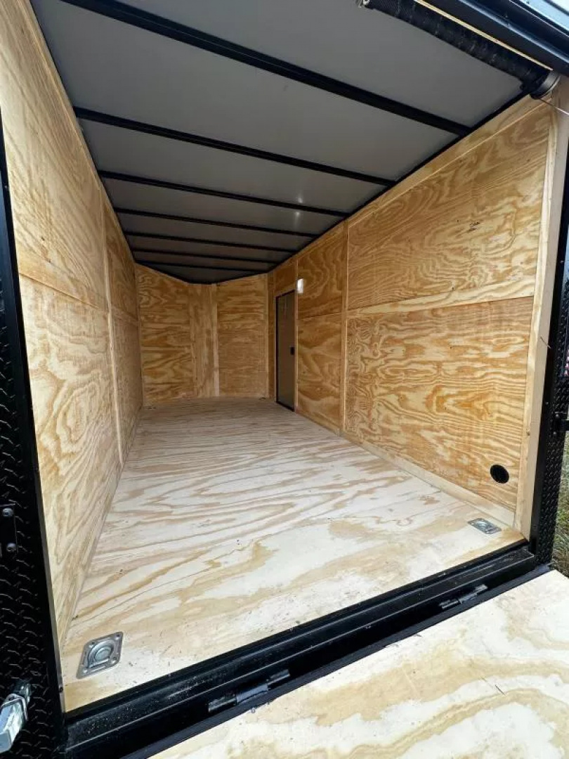 New 2026 Luxe 7X14 Enclosed Trailer-3500LB Tandem Axle-Black Poly-Blackout