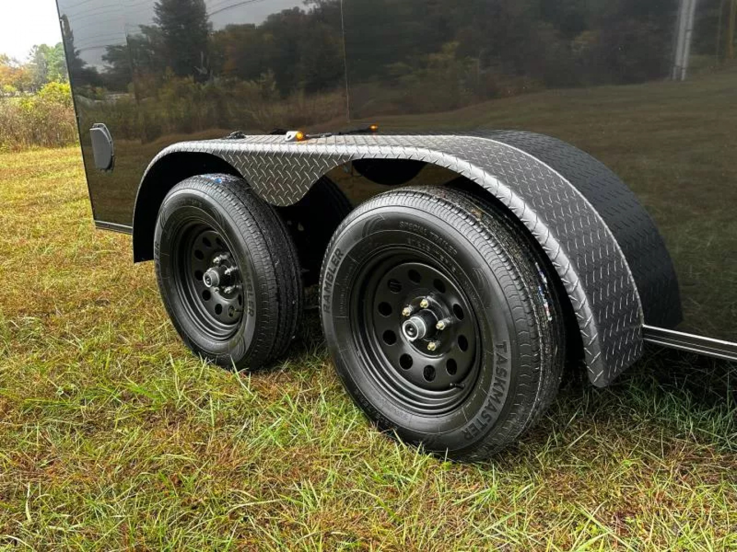 New 2026 Luxe 7X14 Enclosed Trailer-3500LB Tandem Axle-Black Poly-Blackout