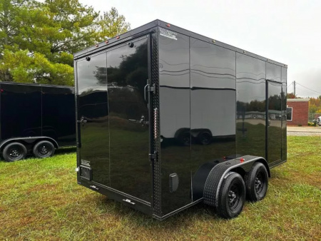 New 2026 Luxe 7X14 Enclosed Trailer-3500LB Tandem Axle-Black Poly-Blackout