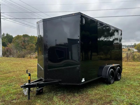 New 2026 Luxe 7X14 Enclosed Trailer-3500LB Tandem Axle-Black Poly-Blackout