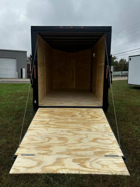 New 2026 Luxe 7X14 Enclosed Trailer-3500LB Tandem Axle-Black Poly-Blackout