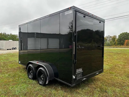 New 2026 Luxe 7X14 Enclosed Trailer-3500LB Tandem Axle-Black Poly-Blackout