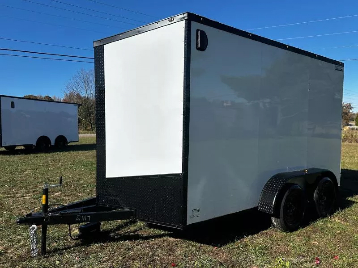New 2026 Luxe 7X12 Enclosed Trailer-3500LB Tandem Axle -7'ft Interior-White Poly-Blackout