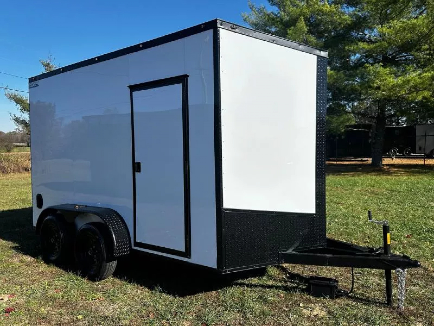 New 2026 Luxe 7X12 Enclosed Trailer-3500LB Tandem Axle -7'ft Interior-White Poly-Blackout