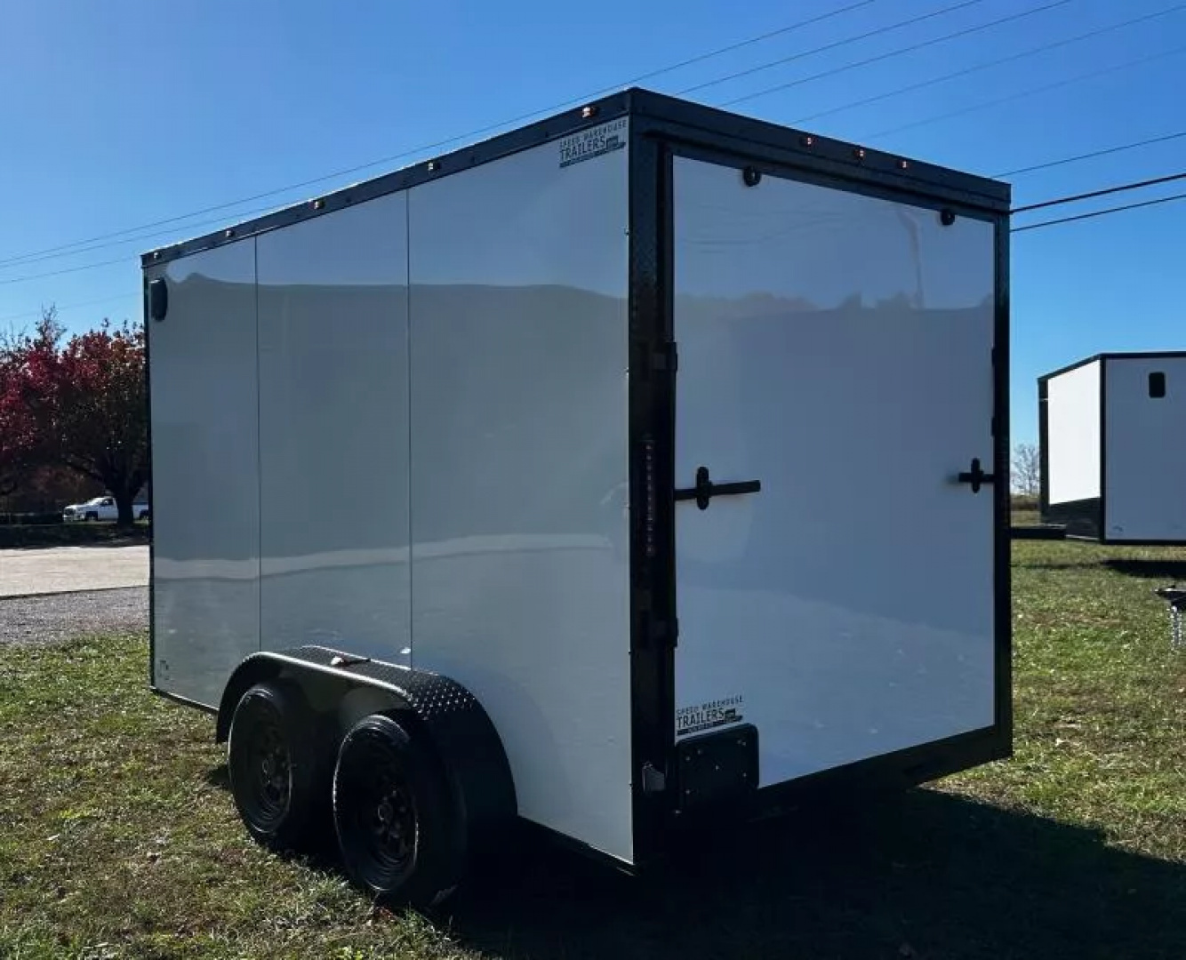 New 2026 Luxe 7X12 Enclosed Trailer-3500LB Tandem Axle -7'ft Interior-White Poly-Blackout