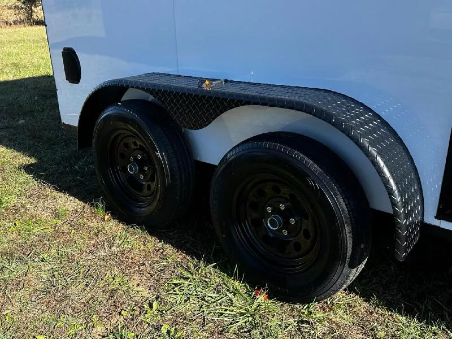 New 2026 Luxe 7X12 Enclosed Trailer-3500LB Tandem Axle -7'ft Interior-White Poly-Blackout