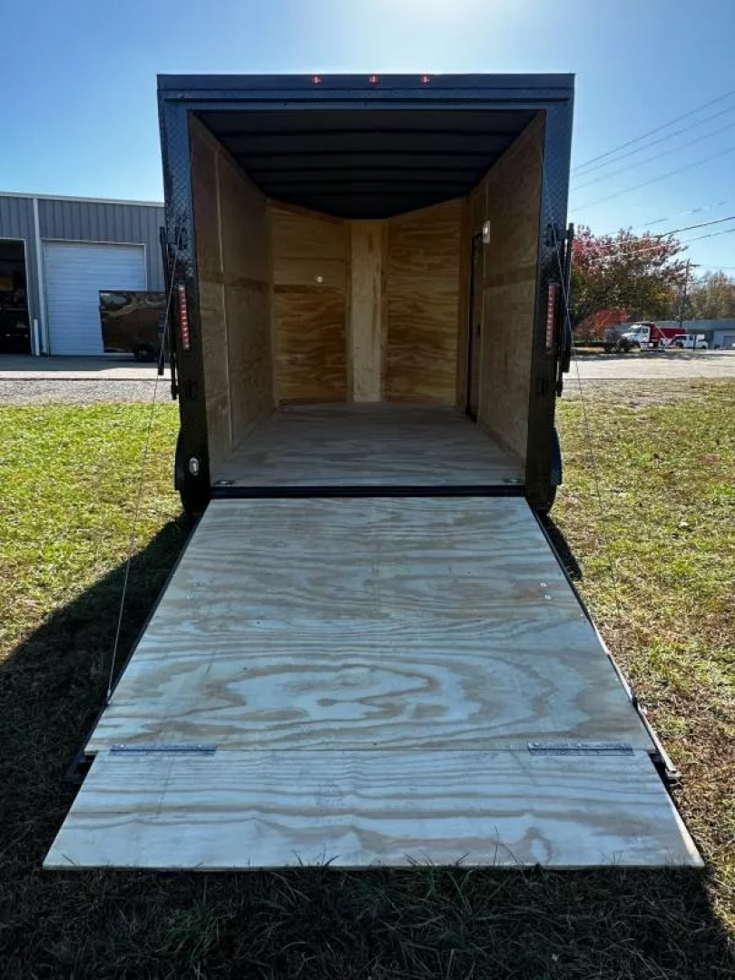 New 2026 Luxe 7X12 Enclosed Trailer-3500LB Tandem Axle -7'ft Interior-White Poly-Blackout