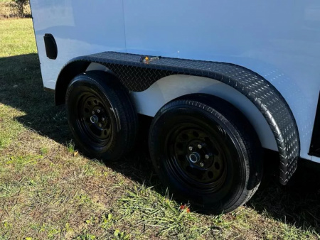 New 2026 Luxe 7X12 Enclosed Trailer-3500LB Tandem Axle -7'ft Interior-White Poly-Blackout