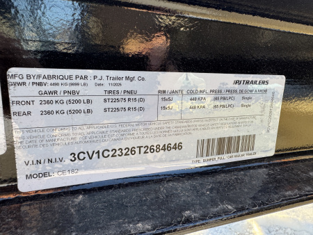 New 2026 PJ Trailers CE18-10k Equipment Trailer