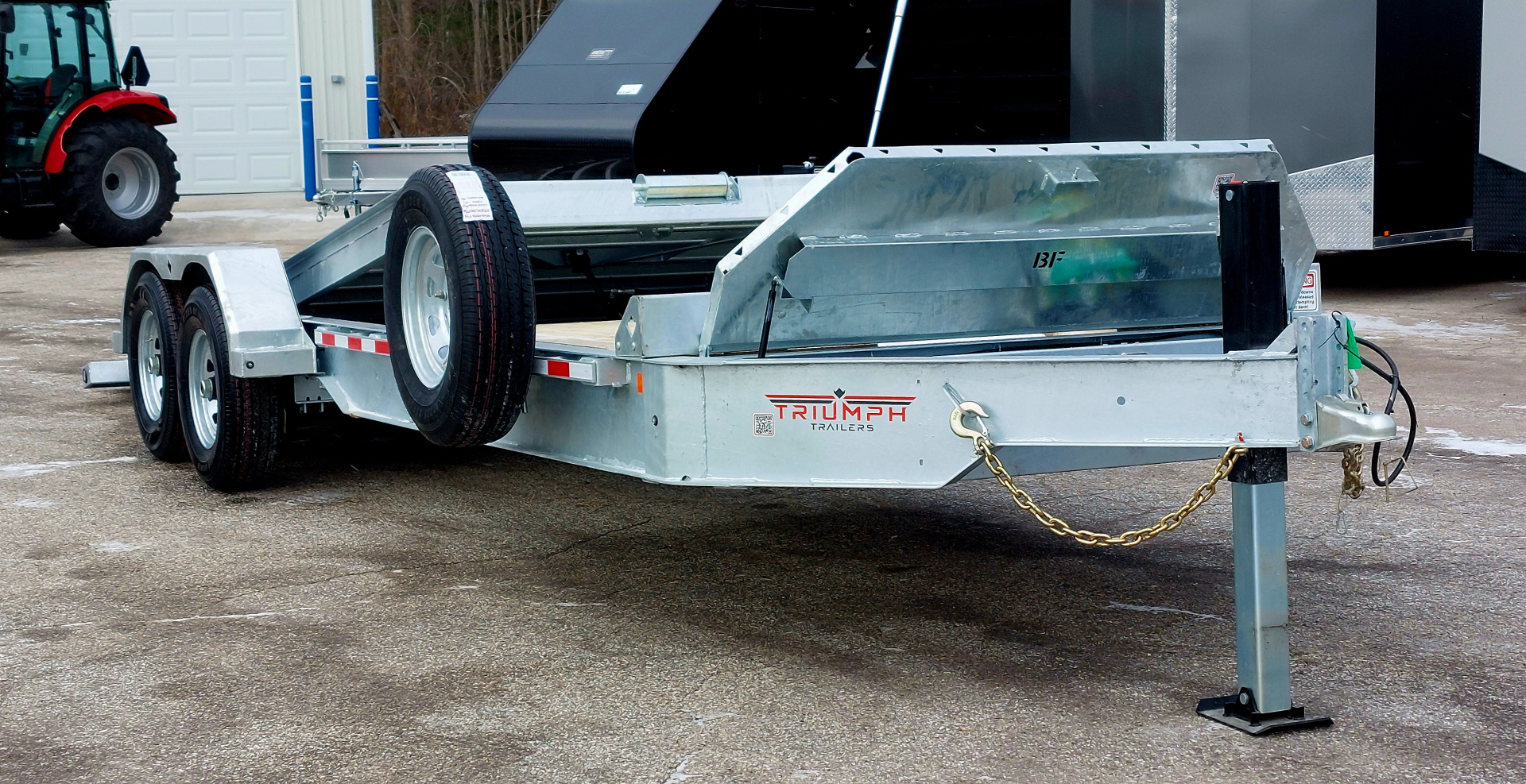 New 82X16 GALVANIZED GRAVITY TILT 7 K AXLES POWER JACKS ALSO AVAILABLE W/OUT POWER JACKS 2026 TRUMPH