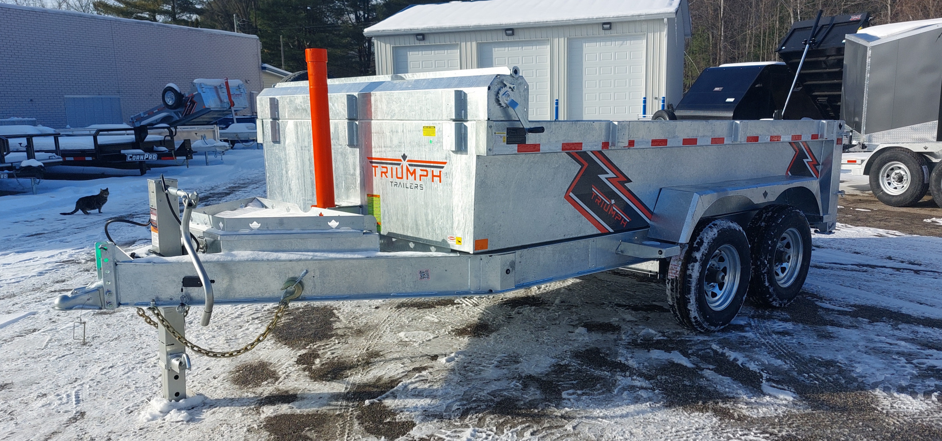 New 82" X 12' GALVANIZED DUMP 2026 TRIUMPH 5200# AXLES INCLUDES SPARE TIRE