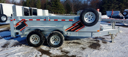 New 82" X 12' GALVANIZED DUMP 2026 TRIUMPH 5200# AXLES INCLUDES SPARE TIRE